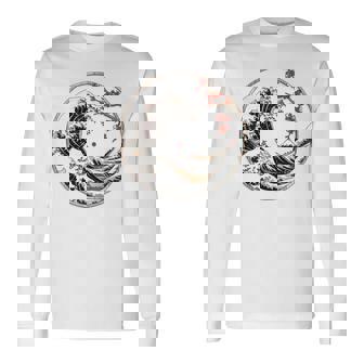 日本 神奈川 波 津波 浮世絵 日本美術 長袖Tシャツ - Kawaiitshirt