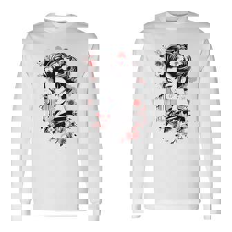 日本の芸者アートグラフィックtシャツ メンズ レディース キッズ 長袖Tシャツ - Kawaiitshirt