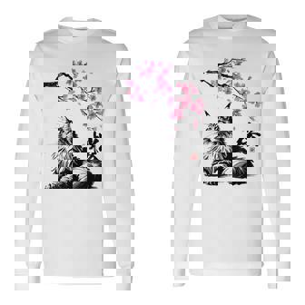 日本美術 メインクーン 猫 桜 桜 長袖Tシャツ - Kawaiitshirt