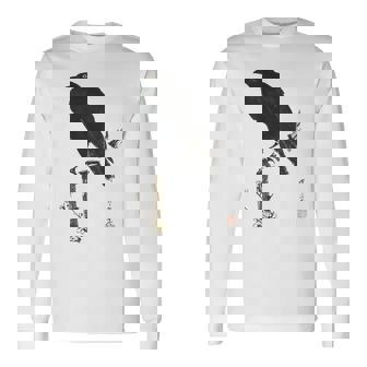 日本美術、浮世絵、河鍋暁斎、カラス 、レトロ、日本文化 長袖Tシャツ - Kawaiitshirt