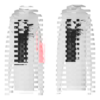 月 抽象 モチーフ 描画 アートワーク 絵画 月 長袖Tシャツ - Kawaiitshirt