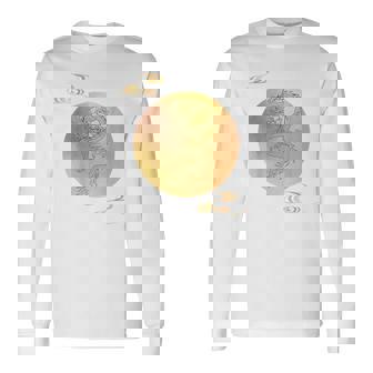 月と龍 満月 龍 長袖Tシャツ - Kawaiitshirt