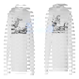 有名ヴィンテージアート グレートウェーブ 葛飾北斎 おしゃれ 長袖Tシャツ - Kawaiitshirt