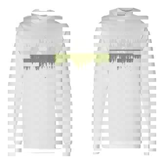 木 反射 クマ 野生動物 森 自然 動物 アウトドア 長袖Tシャツ - Kawaiitshirt