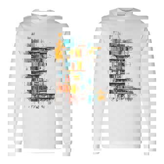 本 抽象的 グラフィック デッサン イラスト 絵画 本 長袖Tシャツ - Kawaiitshirt