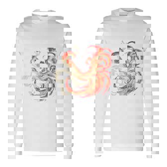 朱雀 不死鳥 火の鳥 フェニックス 漢字 イラスト バックプリント 長袖Tシャツ - Kawaiitshirt