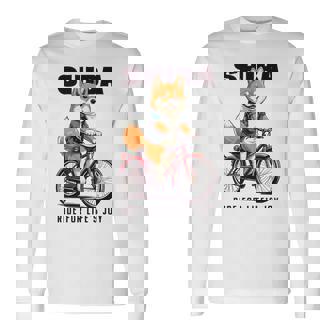 柴犬 いぬ イラスト 柴犬好き 犬好き 自転車 かわいい おもしろ レトロ Ride For Life's Joy 長袖tシャツ 長袖Tシャツ - Kawaiitshirt