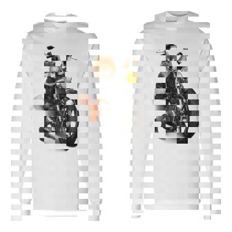 柴犬 いばけん 犬 バイク バイカー 長袖Tシャツ - Kawaiitshirt