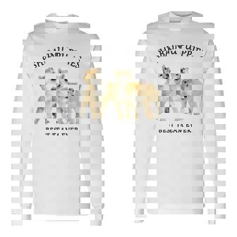 柴犬 しばいぬ 子柴 柴犬子犬 チーム いぬ プリント 写真 水彩 おしゃれ かわいい 犬飼い 犬好き 長袖Tシャツ - Kawaiitshirt