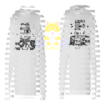 柴犬 イヌ 面白いtシャツ 犬 筋トレ 文字入り メンズ おもしろ 面白い 服 おもしろグッズ 文字 長袖Tシャツ - Kawaiitshirt