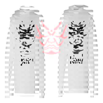 歌舞伎 日本の伝統芸能 隈取 化粧 京都 長袖Tシャツ - Kawaiitshirt