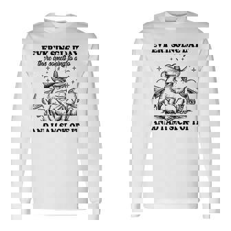 毎日、何かをすべきことがある、ウエスタンカウボーイのカエルのミーム 長袖Tシャツ - Kawaiitshirt