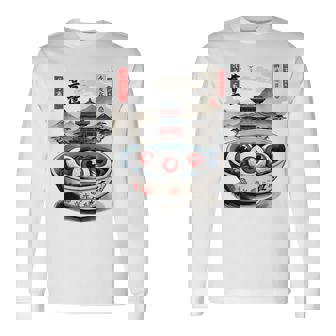 浮世絵ジャパン オカルトホラー ハロウィン 妖怪ラーメン エステ 長袖Tシャツ - Kawaiitshirt