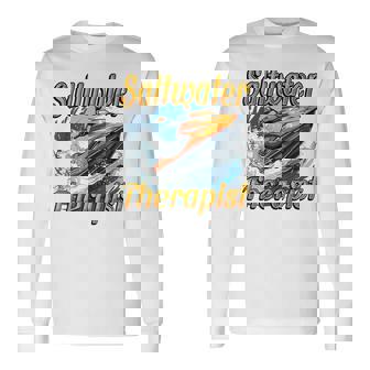 海水療法士ジェットスキー愛好家 長袖Tシャツ - Kawaiitshirt
