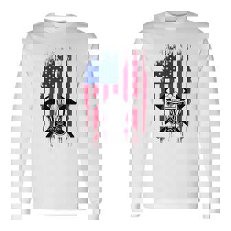 消防士 アメリカ国旗 7月4日 男性 お父さん 消防士 長袖tシャツ 長袖Tシャツ - Kawaiitshirt