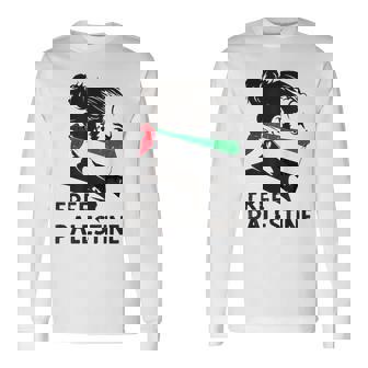 無料パレスチナ国旗 ガザの終わり占領 パレスチナ語 長袖Tシャツ - Kawaiitshirt