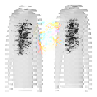 爬虫類とカラフルなヤモリ 長袖Tシャツ - Kawaiitshirt