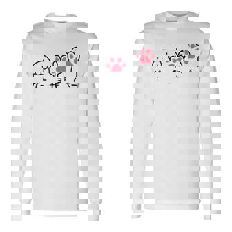 猫 ねこ 足 肉球 グー チョキ パー じゃんけんぽん おもしろ 面白い かわいい 猫飼い 猫好き 長袖Tシャツ - Kawaiitshirt