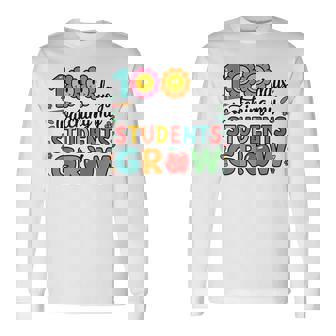 生徒たちが幸せに育つ100日間の学校を見る 長袖Tシャツ - Kawaiitshirt