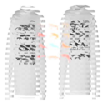異なるタイプのエビの品種コレクション、かわいいエビ愛好家。 長袖Tシャツ - Kawaiitshirt