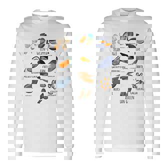 異なる種類のムール貝の品種コレクション、かわいいムール貝が大好き 長袖Tシャツ - Kawaiitshirt