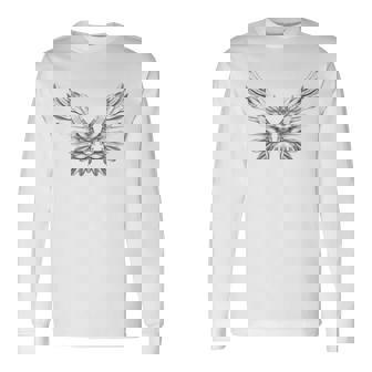 白い天使の羽自由守護天使 長袖Tシャツ - Kawaiitshirt