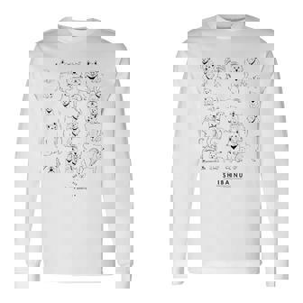 白柴たくさん かわいい柴犬 長袖Tシャツ - Kawaiitshirt