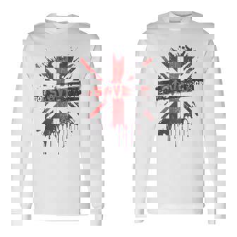 神は貧しい王のcor冠式パンクグラフィティユニオンジャックを救う 長袖Tシャツ - Kawaiitshirt