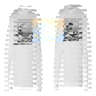 神奈川沖大波 北斎 日本美術 長袖Tシャツ - Kawaiitshirt