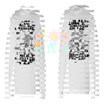 私は大柄な人間じゃないよ椅子で殴るぞおかしい 長袖tシャツ 長袖Tシャツ - Kawaiitshirt