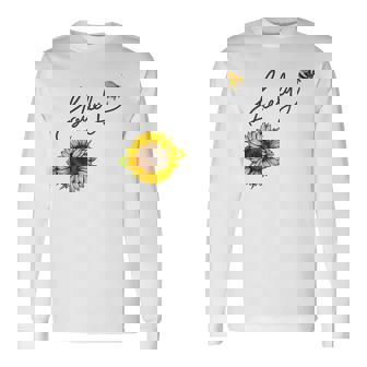 秋のひまわり マルハナバチ 面白いひまわり蜂 秋の愛 長袖Tシャツ - Kawaiitshirt