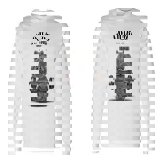 筋トレ ネザーランドドワーフ ウサギ ブルー 長袖Tシャツ - Kawaiitshirt