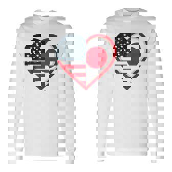 米国 アメリカ 日本 ハートフラッグ 二重国籍。 長袖Tシャツ - Kawaiitshirt