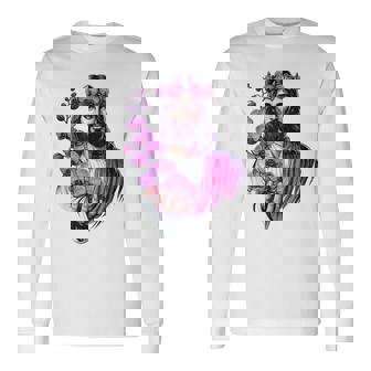 紫の蘭を持つイエス 長袖Tシャツ - Kawaiitshirt