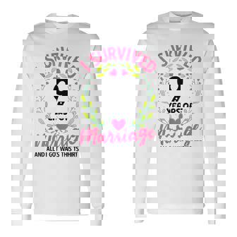 結婚9年 結婚9周年 長袖Tシャツ - Kawaiitshirt