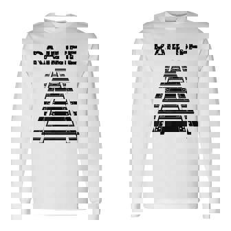 線路付きレールライフ 鉄道作業員と鉄道模型用 長袖Tシャツ - Kawaiitshirt