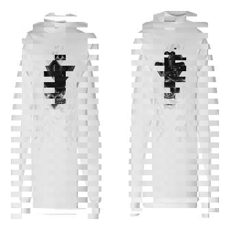 羽の天使の翼 カウボーイスカル 背中 長袖Tシャツ - Kawaiitshirt