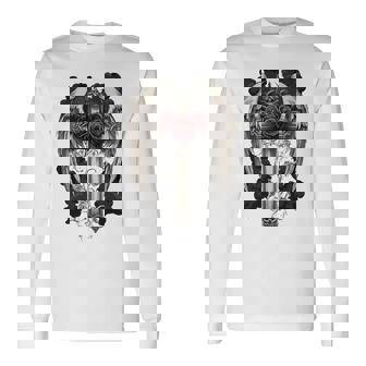 翼とバラのゴシック・クロス 長袖tシャツ 長袖Tシャツ - Kawaiitshirt