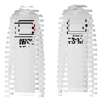 背中【残り1】電池 バッテリー おもしろ 面白い ギャグ ネタ ウケ狙い 笑える ユーモア おバカな 個性的な 長袖Tシャツ - Kawaiitshirt