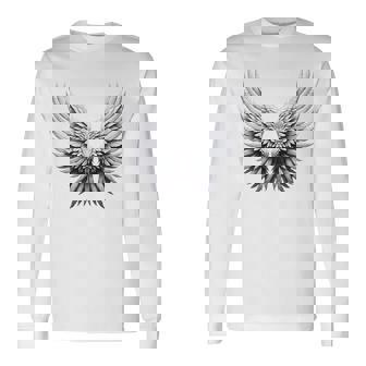 背中には白い天使の羽 長袖Tシャツ - Kawaiitshirt