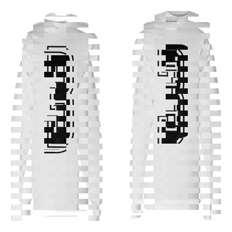 背番号 3 チーム短大スポーツ背番号付きユニフォーム 長袖Tシャツ - Kawaiitshirt