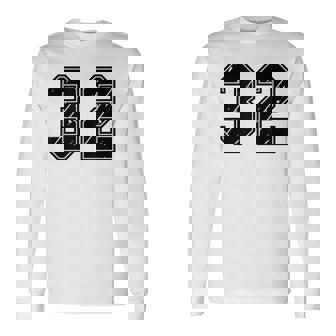 背番号 32 チーム短大スポーツ背番号付きユニフォーム 長袖Tシャツ - Kawaiitshirt