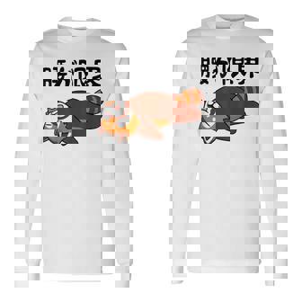 腰が限界 レッサーパンダ 面白いtシャツ 文字入り メンズ おもしろ 面白い 服 オリジナル おもしろグッズ 文字 長袖Tシャツ - Kawaiitshirt