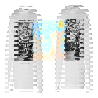 芸術的なシマリスシャツ ゴッホスタイル 星月夜 シマリス 長袖Tシャツ - Kawaiitshirt