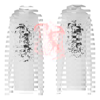 血まみれの傷 ハロウィンコスチューム 血はね けが ゾンビ 長袖Tシャツ - Kawaiitshirt