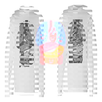 解剖学 生理学 心臓 肺 生命 器官 イラスト 長袖Tシャツ - Kawaiitshirt