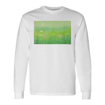 詩とメルヘン 葉祥明 妖精の棲む森 長袖Tシャツ - Kawaiitshirt