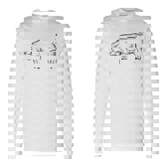 豚 豚モチーフ ピグレット 農家 農家 長袖Tシャツ - Kawaiitshirt