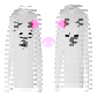 豚の顔 ハロウィン ティーカップ 豚 コスチューム ギフト 長袖Tシャツ - Kawaiitshirt