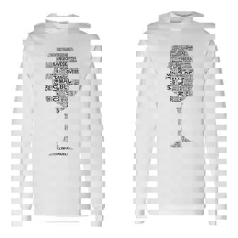 赤ワイングラス ワード アート オブ ワイン タイプ ブラック テキスト 長袖Tシャツ - Kawaiitshirt